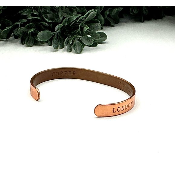 Personalized Copper London & Sabona Cuff Bracelet Engraved Adjustable - Picture 4 of 4